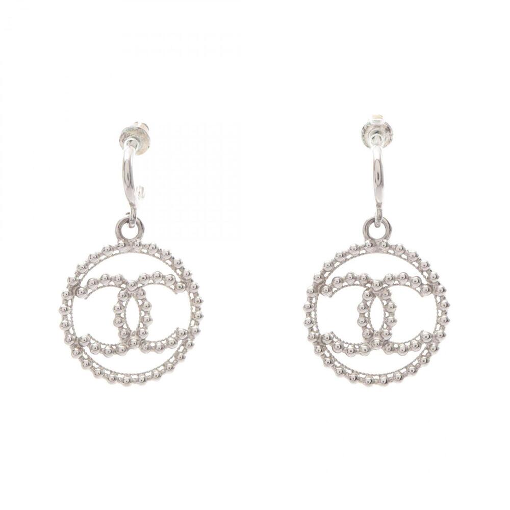 Chanel CHANEL Coco Mark C22C Earrings, Metal Jewelry, Women's, Silver Tone